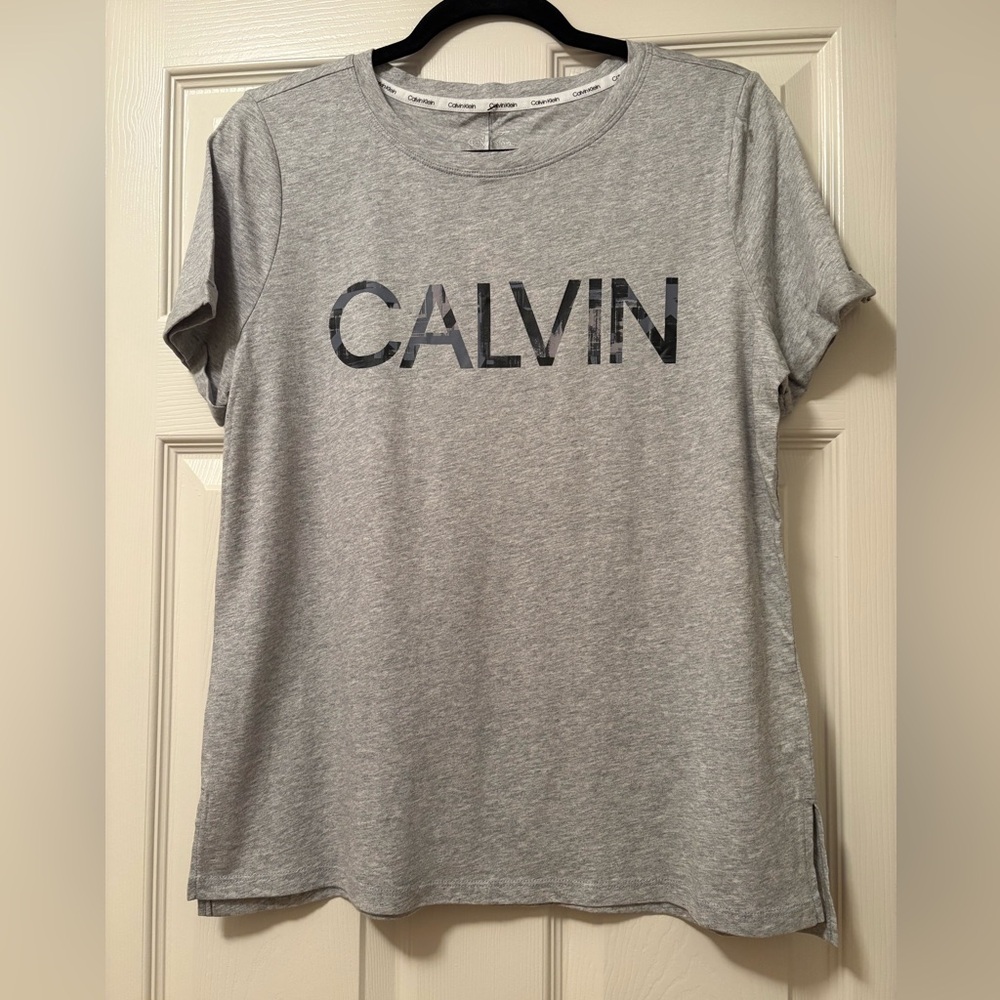 Calvin Klein Gray Logo Short Sleeve T-Shirt